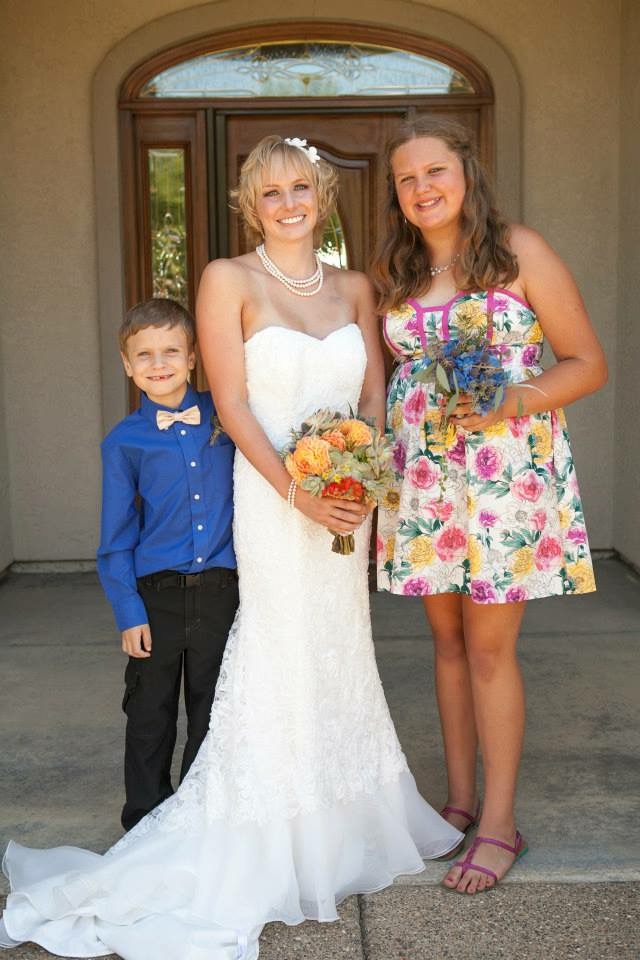 Owen and Ava with Lauren at her wedding