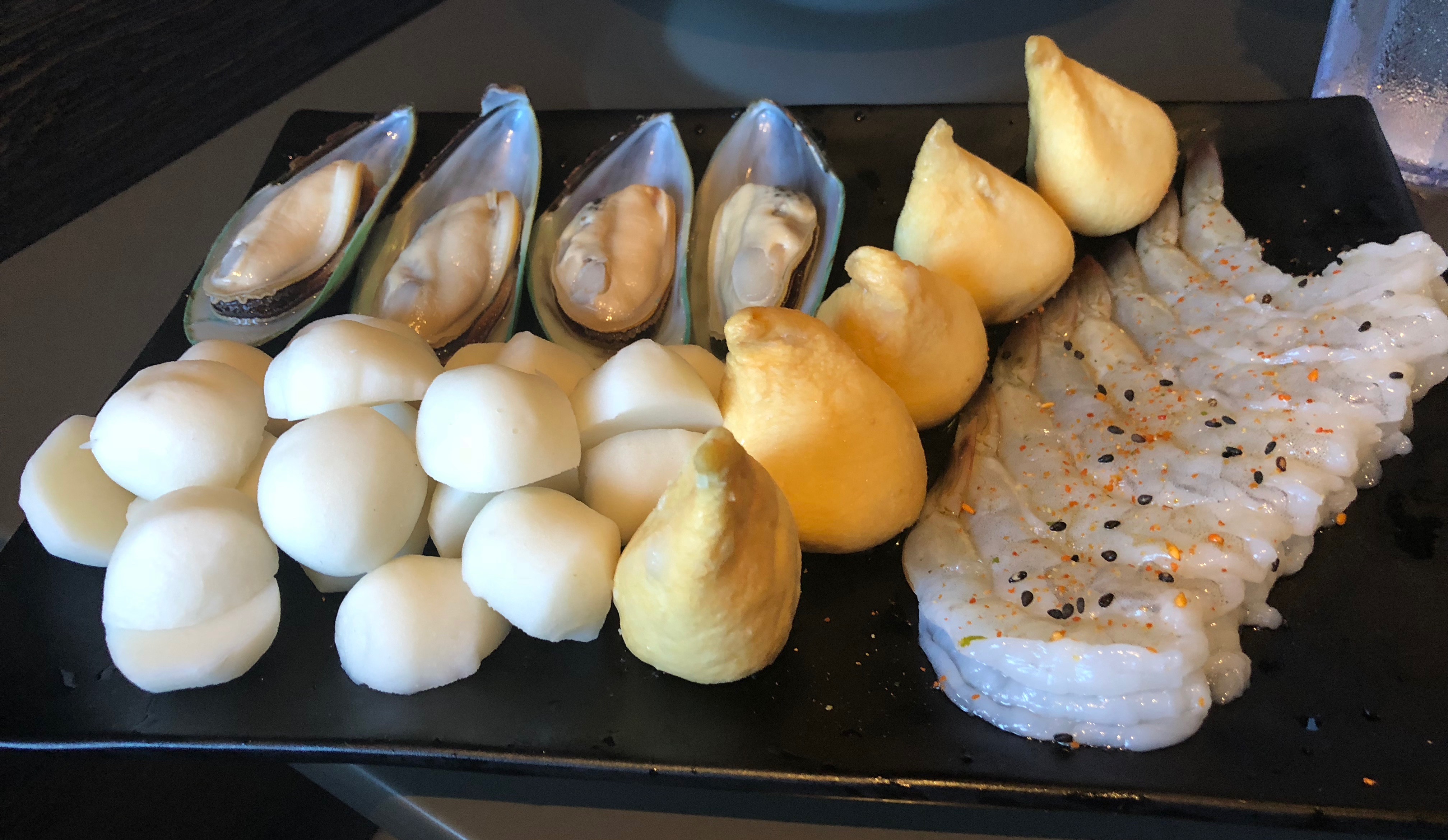 Swish 54 Seafood options with fish roe add-on