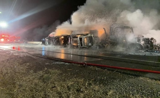 Big Rig Crashes, Explodes On I-5 In Elk Grove