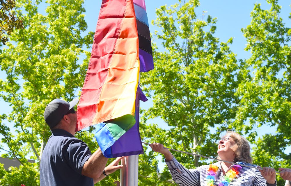 City Officials Raise Progressive Pride Flag at City Hall